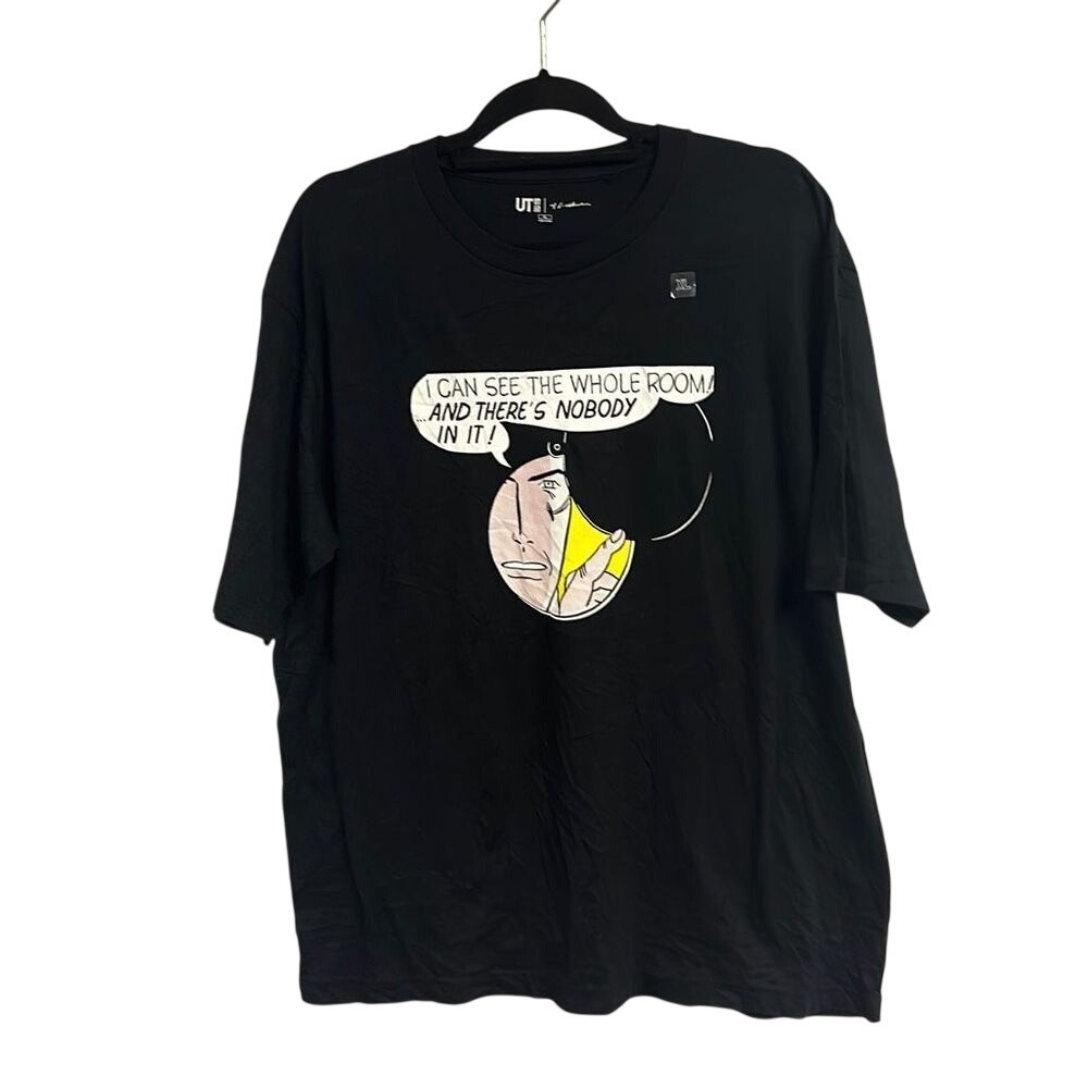 Men's Black Uniqlo x Roy Lichtenstein Graphic Art  Pullover T-Shirt XL